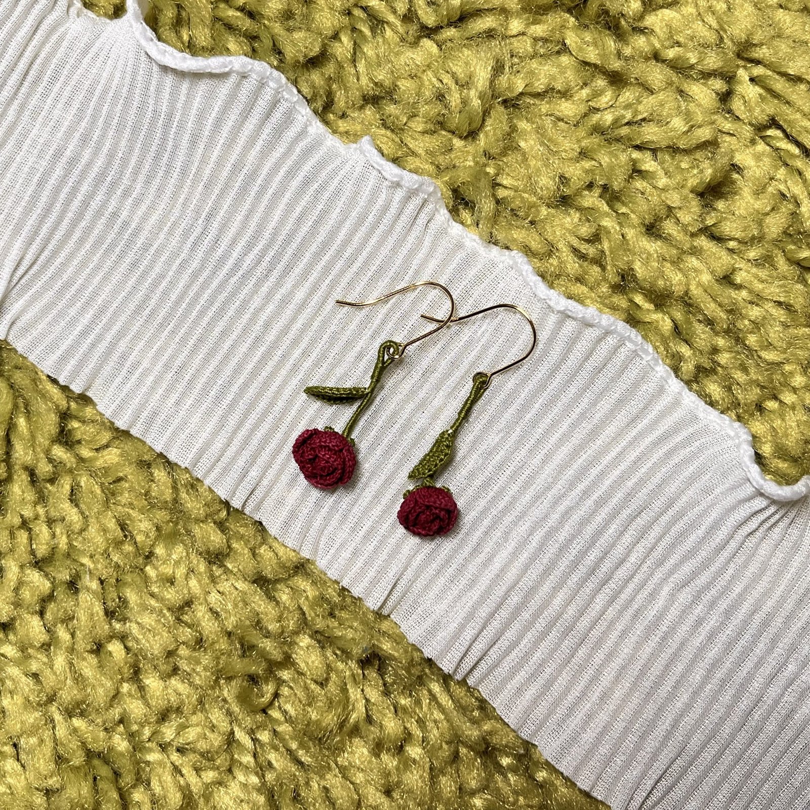 Rose Earrings (Burgundy)