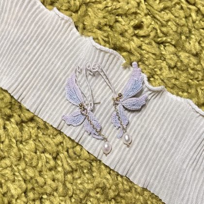 Flutter Earrings (Blue and Pink)