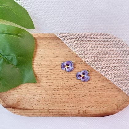 Pansy Earrings (Dark Purple)