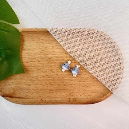 Tiny Tails Whale Earrings (Blue)